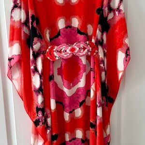 FIGUE belted Caftan, 100% silk